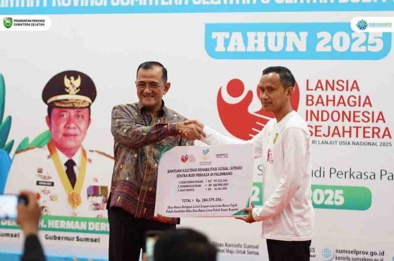 Kegiatan Kampanye dan Bakti Sosial Lanjut Usia Nasional ke-29, yang digelar di Sentra Budi Perkasa, Jl. Sosial KM 5 Palembang, Kamis (12/6/2025).