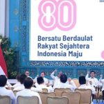 Presiden Republik Indonesia, Prabowo Subianto secara resmi meluncurkan logo dan tema Hari Ulang Tahun (HUT) ke-80 Kemerdekaan Republik Indonesia yang digelar di Istana Negara, Jakarta, pada Rabu, 23 Juli 2025. Foto: BPMI Setpres/Kris