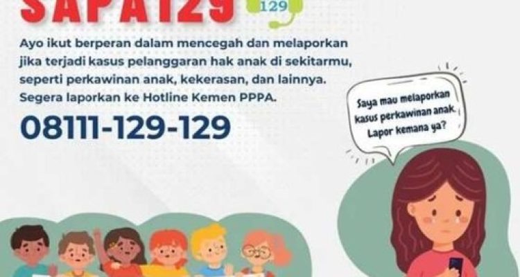 Flyer Media Sosial Layanan Hotline SAPA 129. (Kementerian PPPA)