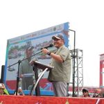 H. Herman Deru, menghadiri puncak Festival Perahu Bidar Tradisional 2025.