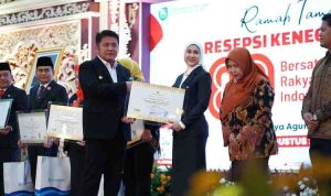 acara Ramah Tamah dan Resepsi Kenegaraan yang digelar di Griya Agung Palembang, Minggu (17/8/2025).