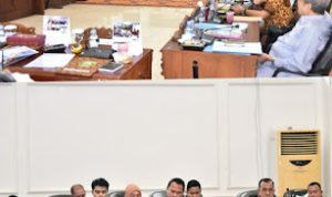 Ketua DPRD Sumsel Andie Denaldie memimpin rapat konsultasi dengan Badan Anggaran (Banggar) bersama Tim Anggaran Pemerintah Daerah (TAPD) Provinsi Sumatera Selatan dan Inspektorat Provinsi Sumatera Selatan