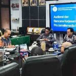 Suasana pertemuan antara Pengurus DPP PJS dengan pimpinan FDIKOM UIN Syarif Hidayatullah Jakarta, Kamis (04/05/2025).