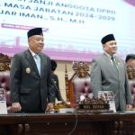 Ketua DPRD Sumsel, Andie Dinialdie, bersama Ganjar Iman, Pengganti Antar Waktu DPRD Sumsel dari Daerah Pemilihan Muara Enim, PALI, dan Prabumulih.
