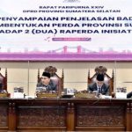 Dewan Perwakilan Rakyat Daerah (DPRD) Provinsi Sumatera Selatan (Sumsel) menggelar Rapat Paripurna ke-24 dengan agenda penyampaian penjelasan terhadap dua Rancangan Peraturan Daerah (Raperda) Inisiatif DPRD Sumsel.