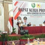 Ketua KONI Kabupaten Muara Enim menyampaikan ucapan selamat atas terpilihnya Lubuklinggau sebagai tuan rumah Porprov 2027.