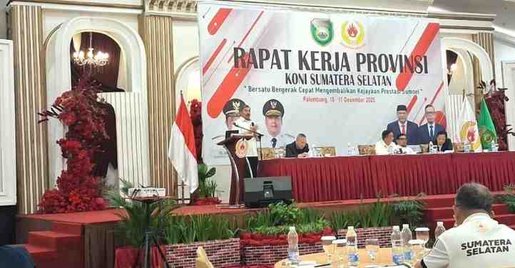 Ketua KONI Kabupaten Muara Enim menyampaikan ucapan selamat atas terpilihnya Lubuklinggau sebagai tuan rumah Porprov 2027.