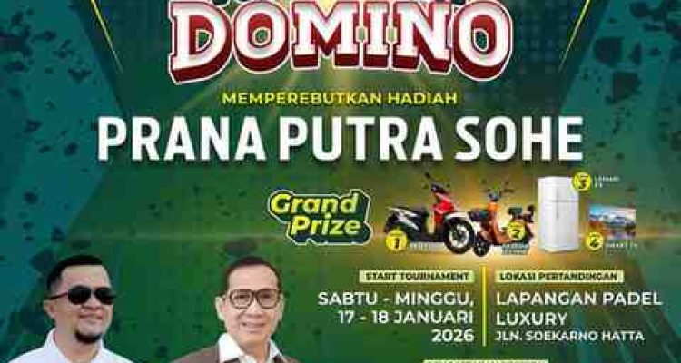Turnamen Domino akbat akan digelar di Kota Palembang pada Sabtu hingga Minggu, 17–18 Januari 2026.