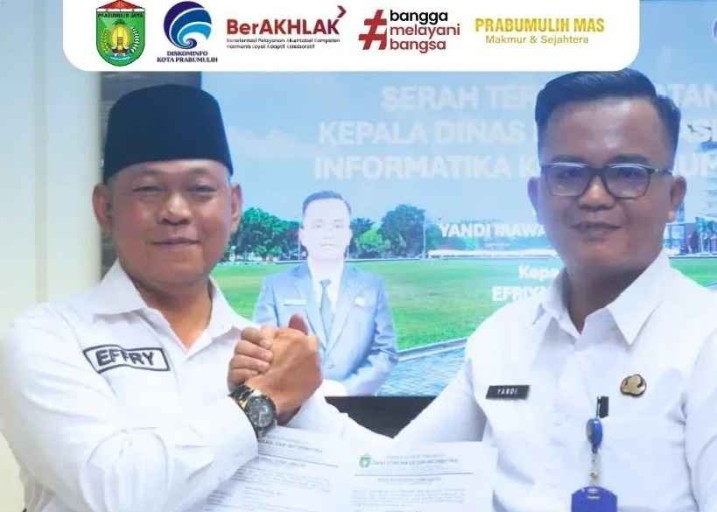Dinas Komunikasi dan Informatika (Kominfo) melaksanakan Serah Terima Jabatan (Sertijab) dan Pisah Sambut Kepala Dinas Kominfo Kota Prabumulih, yang digelar di Ruang Vidcon Dinas Kominfo Kota Prabumulih, Rabu (28/1/2026).