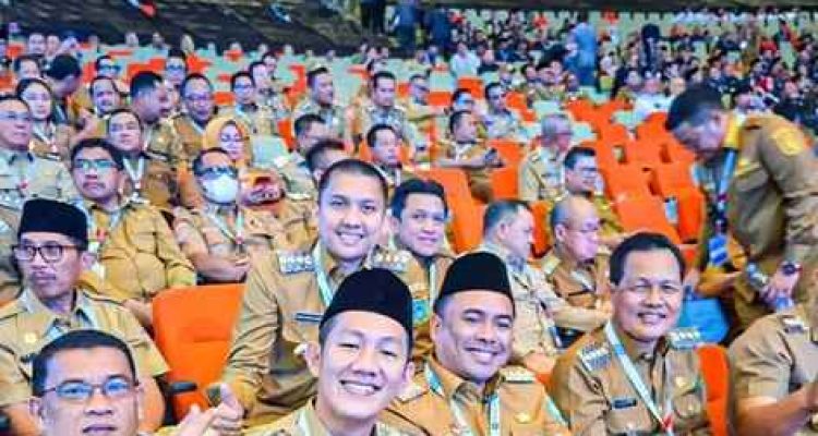 Panca Wijaya Akbar, S.H., M.Si., M.I.Kom bersama jajaran Forum Koordinasi Pimpinan Daerah (Forkopimda) Kabupaten Ogan Ilir Provinsi Sumatera Selatan, menghadiri Rapat Koordinasi Nasional (Rakornas) Pemerintah Pusat dan Daerah Tahun 2026, Senin (02/02/2026).