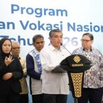 Menteri Ketenagakerjaan Republik Indonesia, Yassierli, memberikan keterangan kepada wartawan, terkait Program Pelatihan Vokasi Nasional Tahun 2026, hari Jum'at, tanggal 27 Februari 2026. (MUSINEWS.ID/HAIRUDIN)