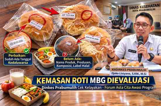 Djoko Listyano, S.KM., M.Si, angkat bicara terkait temuan kemasan roti dalam program Makanan Bergizi Gratis (MBG) yang belum mencantumkan informasi produk secara lengkap