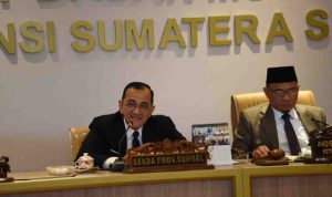 Edward Candra, saat menghadiri Rapat Badan Musyawarah (Bamus) DPRD Sumsel yang berlangsung di Ruang Rapat Banggar DPRD Sumsel, Senin (30/3/2026).