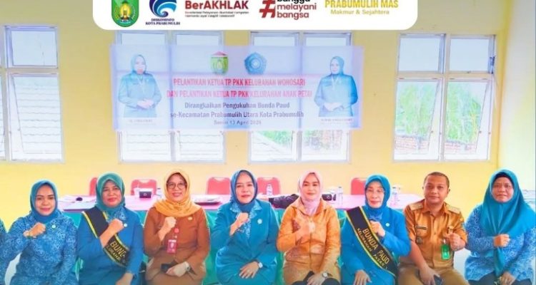 Tim Penggerak PKK Kecamatan Prabumulih Utara menggelar pelantikan Ketua TP PKK Kelurahan serta Bunda PAUD se-Kecamatan Prabumulih Utara, Senin (13/04/2026).