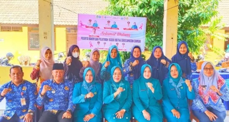 Ketua TP-PKK Prabumulih, Hj Linda, menghadiri pelantikan Ketua TP-PKK Kelurahan serta Bunda PAUD se-Kecamatan Cambai, Kamis (16/04/2026).