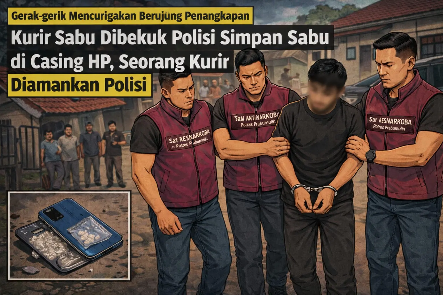 Seorang pemuda berinisial G (29), yang diduga kuat berperan sebagai kurir, diringkus petugas saat hendak mengantarkan barang haram di kawasan Jalan Padat Karya Kota Prabumulih Provinsi Sumatera Selatan, Kamis (2/4/2026).