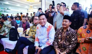 Suasana Halal Bihalal Sumbagsel di Griya Agung Palembang yang dihadiri tokoh nasional dan kepala daerah