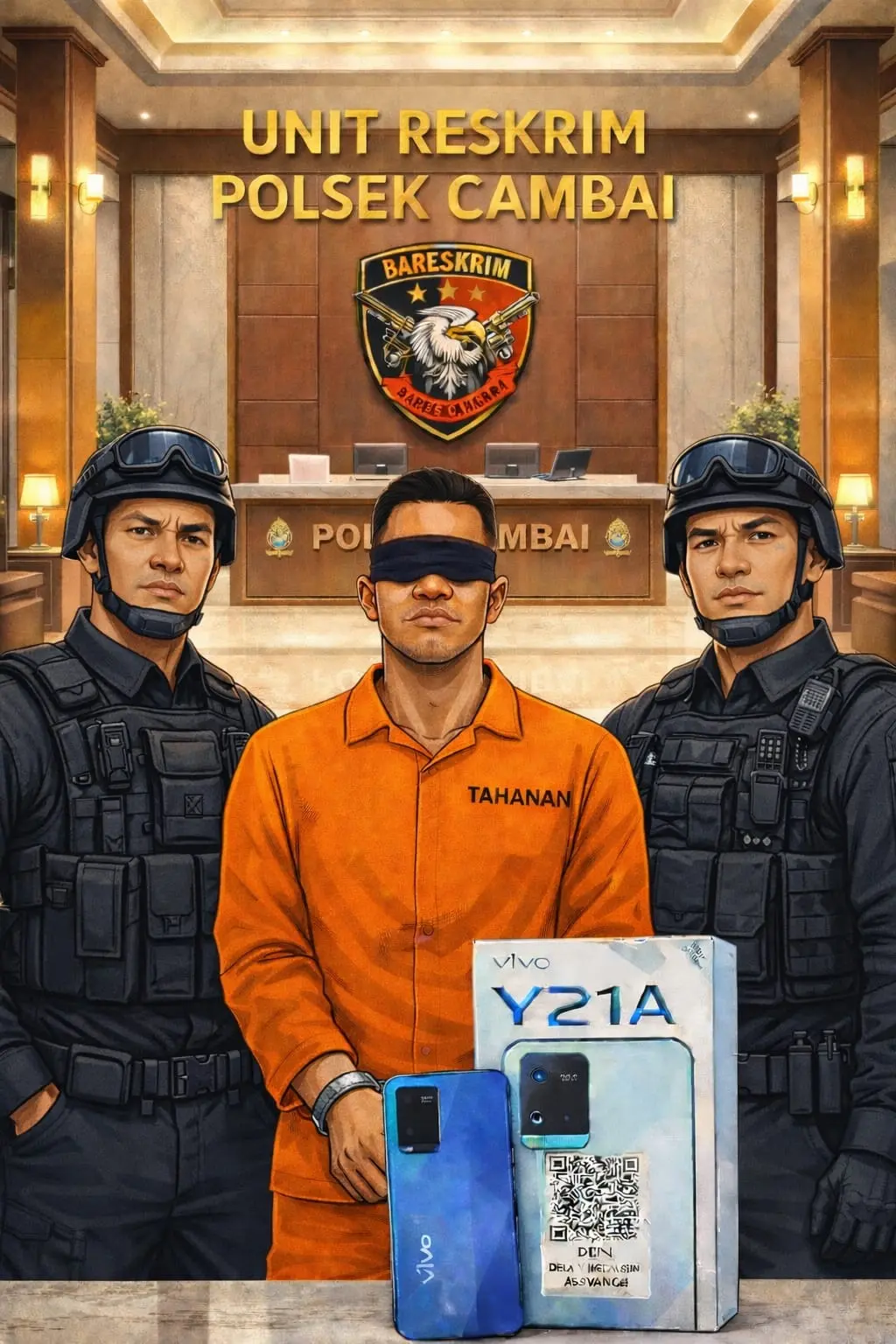 Polisi berhasil menangkap pelaku jambret yang sempat buron hingga ke luar negeri