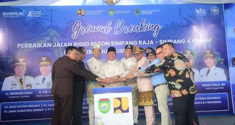 Ground breaking perbaikan Jalan Simpang Raja PALI yang ditargetkan selesai Agustus 2026