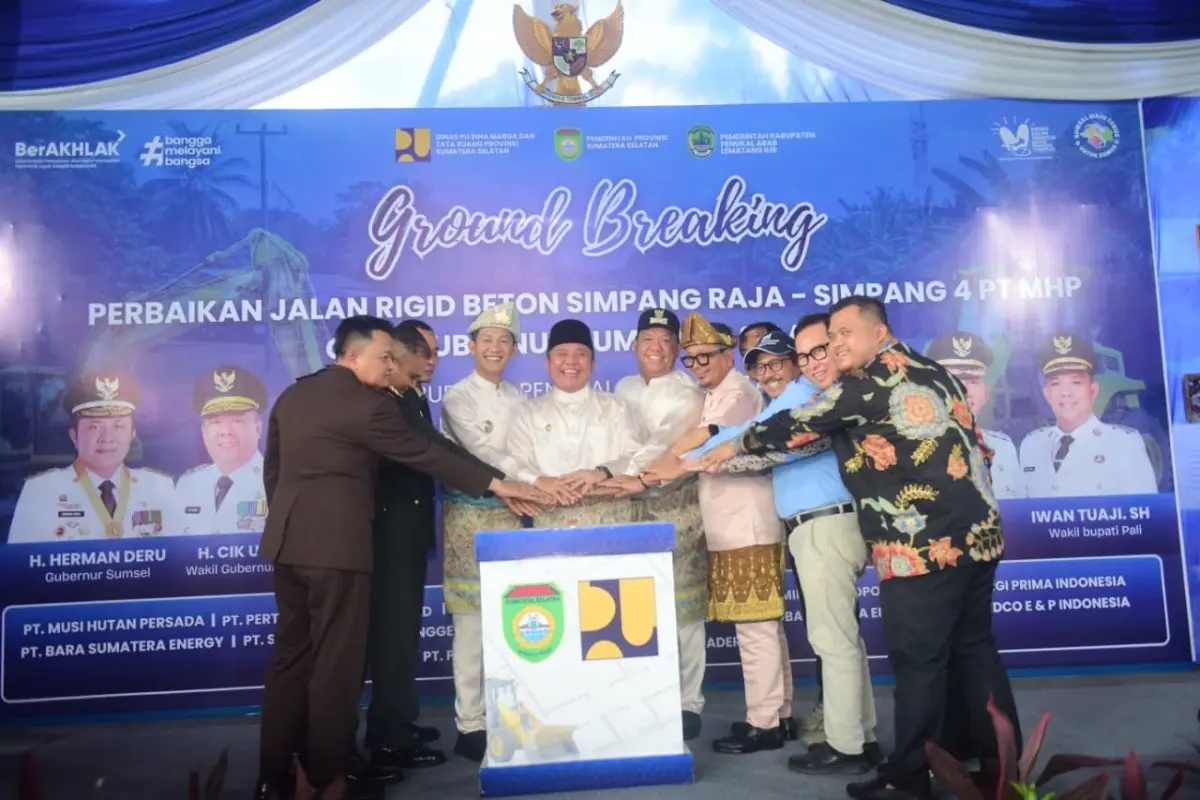 Ground breaking perbaikan Jalan Simpang Raja PALI yang ditargetkan selesai Agustus 2026
