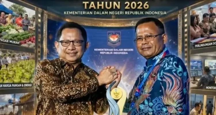 Wali Kota Prabumulih H. Arlan saat menerima penghargaan pengendalian inflasi 2026.