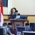 Bupati Muba H M Toha Tohet saat menyampaikan kebijakan pajak dan retribusi Muba yang berpihak pada UMKM