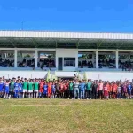 Ratusan peserta mengikuti Seleksi Beasiswa Sepak Bola Gratis Palembang yang digelar Diklat Merden Indonesia.