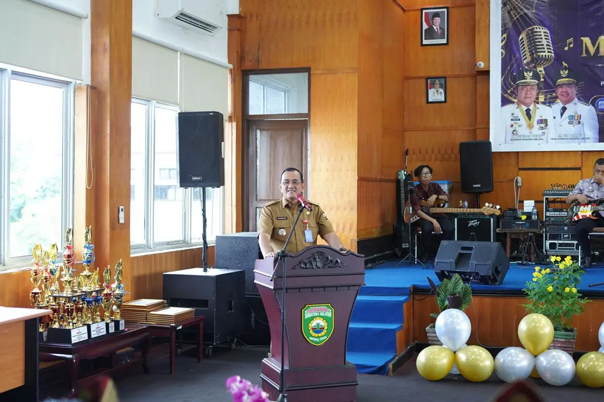 ASN Pemprov Sumsel mengikuti lomba lagu nasional dan lagu daerah pada HUT Sumsel ke-80