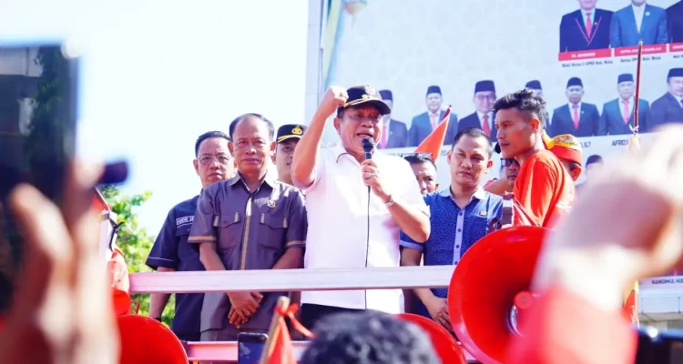 Aksi damai buruh di Muba pada May Day 2026 mendapat respons langsung dari pemerintah daerah