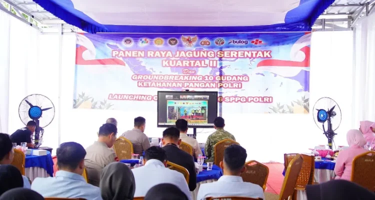 Kegiatan launching program ketahanan pangan Muba dan groundbreaking gudang pangan di SPPG Polres Muba.