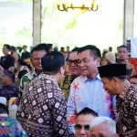 Bupati Kabupaten Musi Banyuasin (Muba), Toha Tohet, bersama Wakil Bupati, Abdur Rohman Husen, menghadiri silaturahmi dan Halal Bihalal Masyarakat Perantau Sumatera Bagian Selatan. (MUSINEWS.ID/TRI)