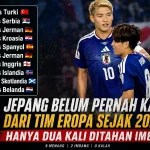 Timnas Jepang mempertahankan rekor tak terkalahkan melawan tim Eropa sejak 2021.
