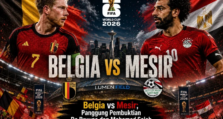 Belgia vs Mesir: Panggung Pembuktian De Bruyne dan Mohamed Salah di Pembuka Grup G Piala Dunia 2026