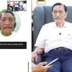 Luhut Pandjaitan mengikuti proses verifikasi data bansos berbasis digital.