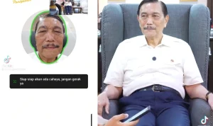 Luhut Pandjaitan mengikuti proses verifikasi data bansos berbasis digital.