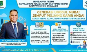 Kepala Disnakertrans Muba mengimbau talenta muda untuk memantau kanal informasi lowongan kerja resmi guna menghindari penipuan. (MUSINEWS.ID/TRY)