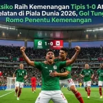 Luis Romo merayakan gol kemenangan Meksiko atas Korea Selatan pada laga Grup A Piala Dunia 2026