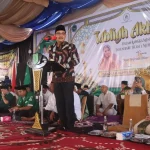 Wakil Bupati Kabupaten Musi Banyuasin (Muba), Abdur Rohman Husen, menghadiri Tabligh Akbar dalam rangka menyambut Tahun Baru Islam 1 Muharram 1448 Hijriah, pada hari Jum'at, tanggal 5 Juni 2026. (MUSINEWS.ID/TRI)