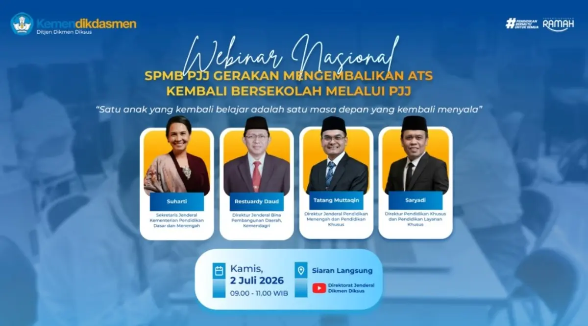 Kementerian Pendidikan Dasar dan Menengah (Kemendikdasmen) Republik Indonesia resmi meluncurkan Sistem Penerimaan Murid Baru Pendidikan Jarak Jauh (SPMB PJJ) Jenjang Pendidikan Menengah Tahun 2026. (MUSINEWS.ID/KEMENDIKDASMEN.GO.ID)