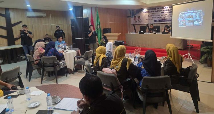 Satgaswil Sumatra Selatan (Sumsel) bersinergi dengan Badan Kesatuan Bangsa dan Politik (Kesbangpol), menggelar sosialisasi Wawasan Kebangsaan bertajuk Generasi Muda Cerdas Digital Menolak Paham Ekstremisme di Era Media Sosial. (MUSINEWS.ID/WAHYUDI)