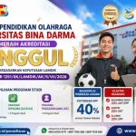 Program Studi (Prodi) Pendidikan Olahraga, Fakultas Keguruan dan Ilmu Pendidikan (FKIP) Universitas Bina Darma (UBD), resmi menyandang status akreditasi "Unggul". (MUSINEWS.ID/HAIRUDIN)