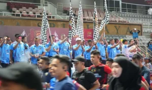 Kapolda Sumsel, Irjen Pol. Dr. Shandi Nugroho, bersama Gubernur Sumsel dan Pangdam II/Sriwijaya, melepas langsung para peserta tepat pukul 05.00 WIB. (MUSINEWS.ID/HAIRUDIN)