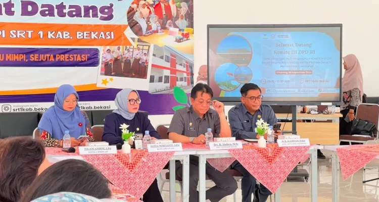 Anggota Komite III Dewan Perwakilan Daerah (DPD) Republik Indonesia (RI), Agita Nurfianti, saat kunjungan kerja pengawasan Komite III DPD RI ke Sekolah Rakyat Terintegrasi (SRT) 1 Kabupaten Bekasi, Jawa Barat, Selasa, 8 September 2026. (FOTO : MUSINEWS.ID/NEWSROOM DPD RI)