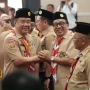 Wakil Gubernur (Wagub) Sumsel yang juga menjabat sebagai Wakil Ketua Majelis Pembimbing Daerah Gerakan Pramuka Sumsel, Cik Ujang, saat menghadiri Peringatan Hari Pramuka ke-65 Tingkat Daerah. Acara puncak peringatan ini dipusatkan di Aula SMK Negeri 6 Palembang, Senin, 31 Agustus 2026. (MUSINEWS.ID/HAIRUDIN)