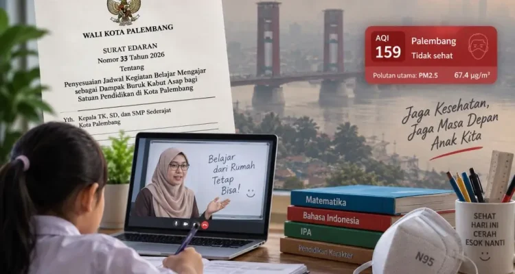 Pemerintah Kota (Pemkot) Palembang resmi menerbitkan kebijakan penyesuaian kegiatan belajar mengajar, menyusul meningkatnya dampak buruk kabut asap. (MUSINEWS.ID/TRI)